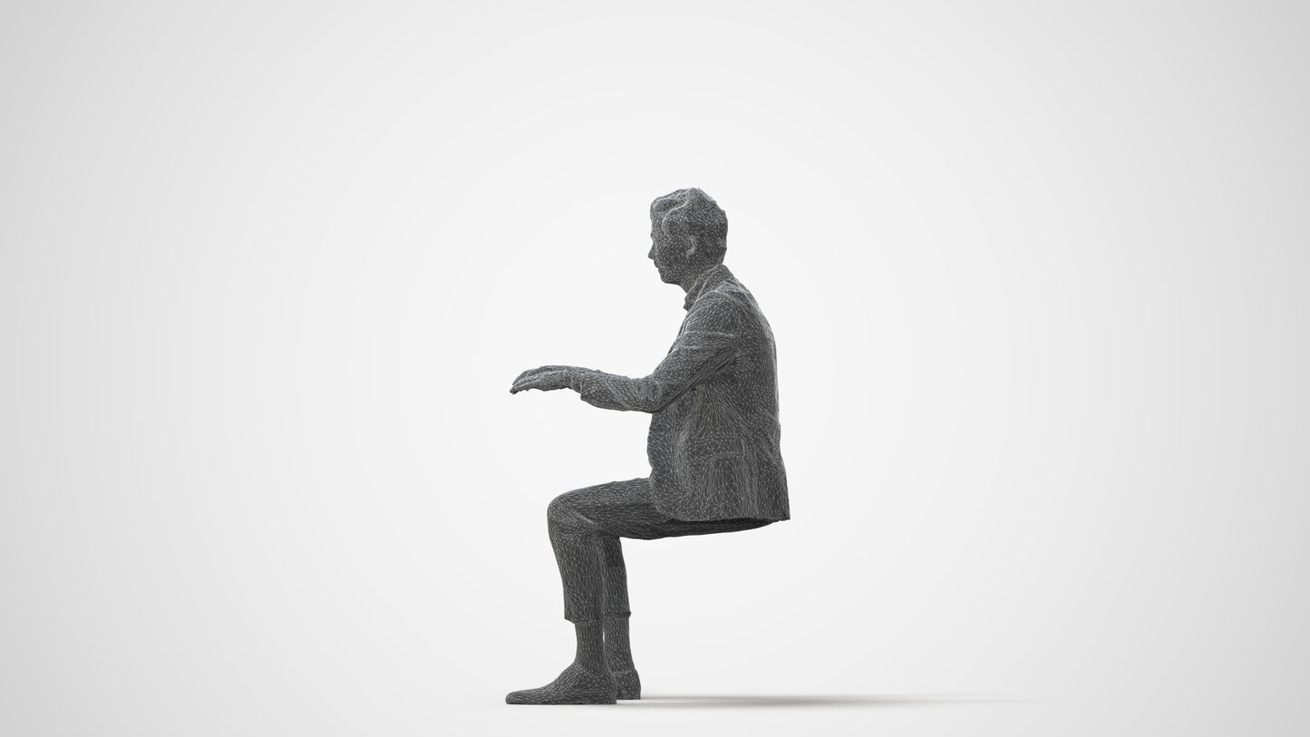 photogrammetry 3D man business, realistic human model archviz FBX, square thumbnail