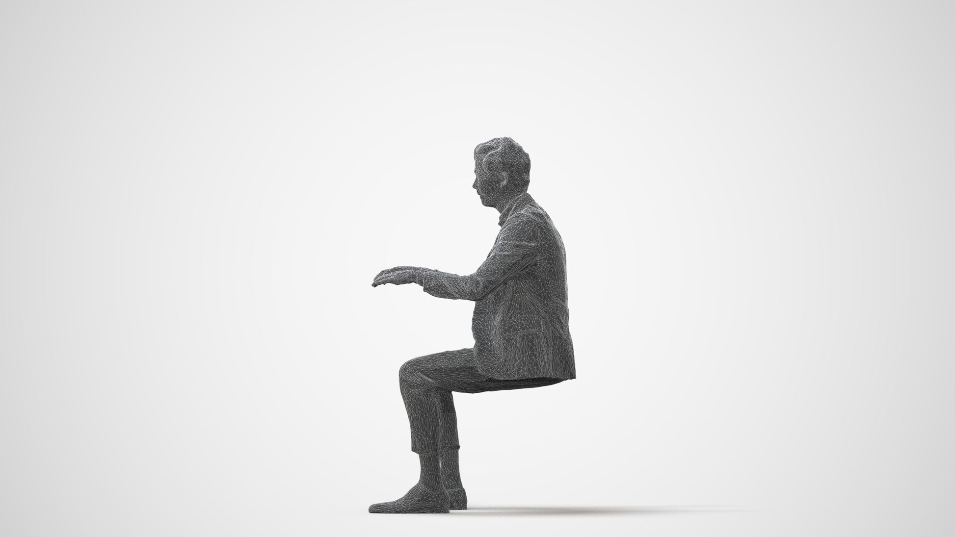 photogrammetry 3D man business, realistic human model archviz FBX, square thumbnail
