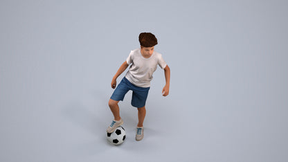 photogrammetry 3D boy casual kids, realistic human model archviz FBX, back view render