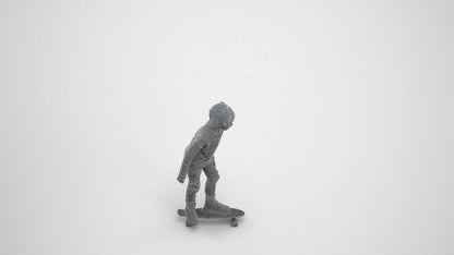 3D scanned boy kids casual, photorealistic archviz people for Enscape and SketchUp, wireframe three-quarter view