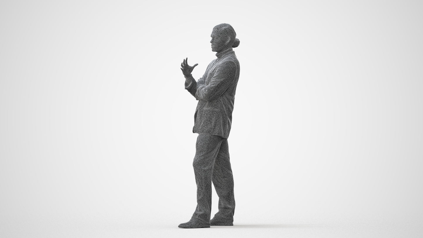 scanned 3D man business, photogrammetry people for Enscape and V-Ray, square thumbnail