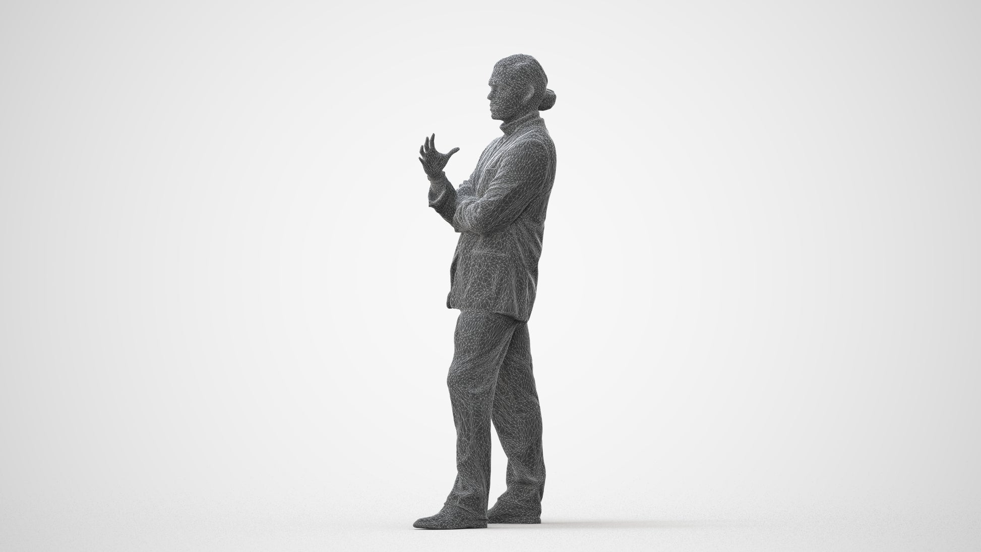 scanned 3D man business, photogrammetry people for Enscape and V-Ray, square thumbnail