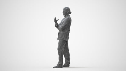 scanned 3D man business, photogrammetry people for Enscape and V-Ray, square thumbnail
