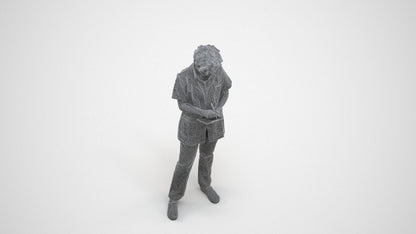 3D scanned woman medical, photorealistic archviz people for Enscape and SketchUp, wireframe three-quarter view