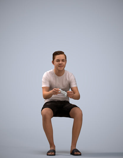 realistic 3D boy casual kids, scanned archviz people for Blender and 3ds Max