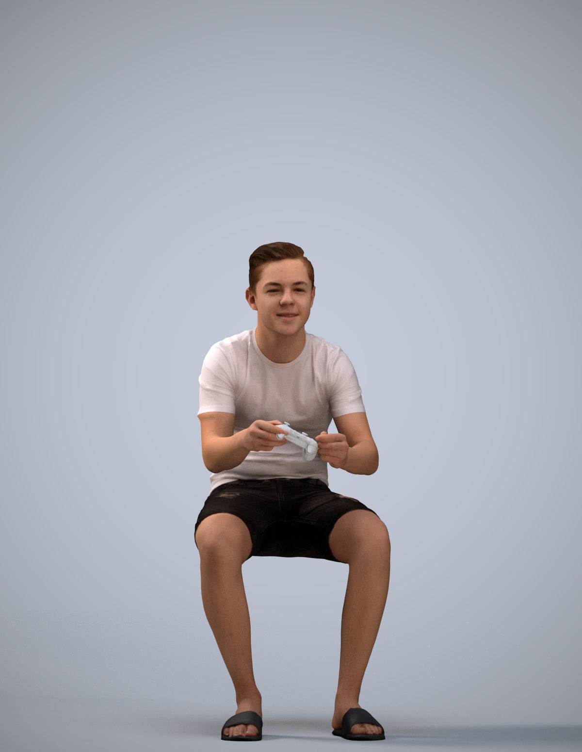 realistic 3D boy casual kids, scanned archviz people for Blender and 3ds Max