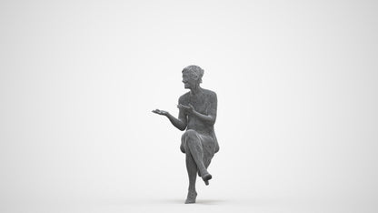 photogrammetry 3D woman business sitting, realistic human model archviz FBX, three-quarter front view render