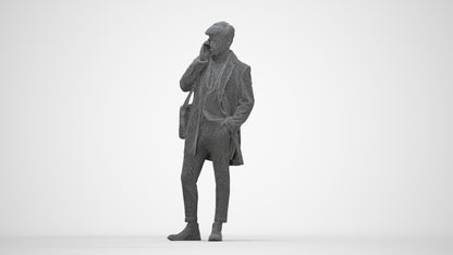 realistic 3D people man business standing, render-ready for V-Ray and Corona, FBX OBJ, wireframe back view