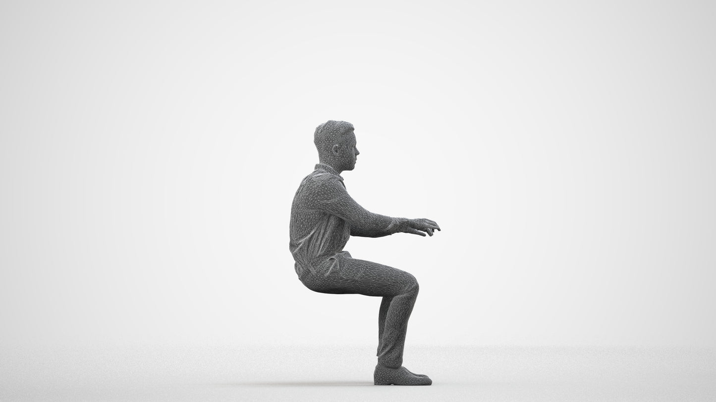 realistic 3D human boy kids, archviz people FBX OBJ for Blender, wireframe side view