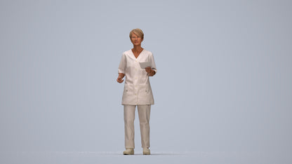 photogrammetry 3D senior woman medical, realistic human model archviz FBX, top-down view render