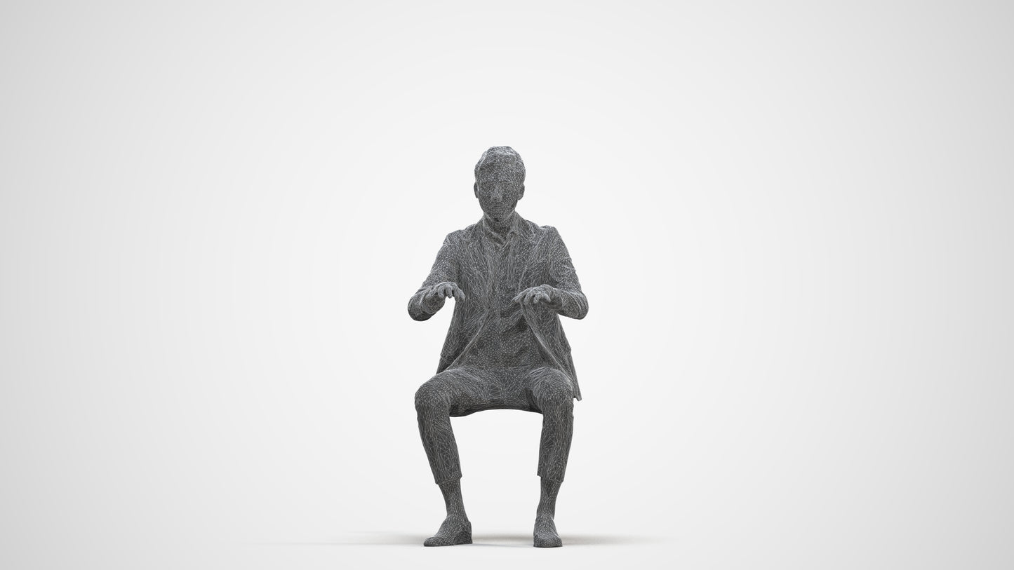 photogrammetry 3D man business, realistic human model archviz FBX, three-quarter front view render