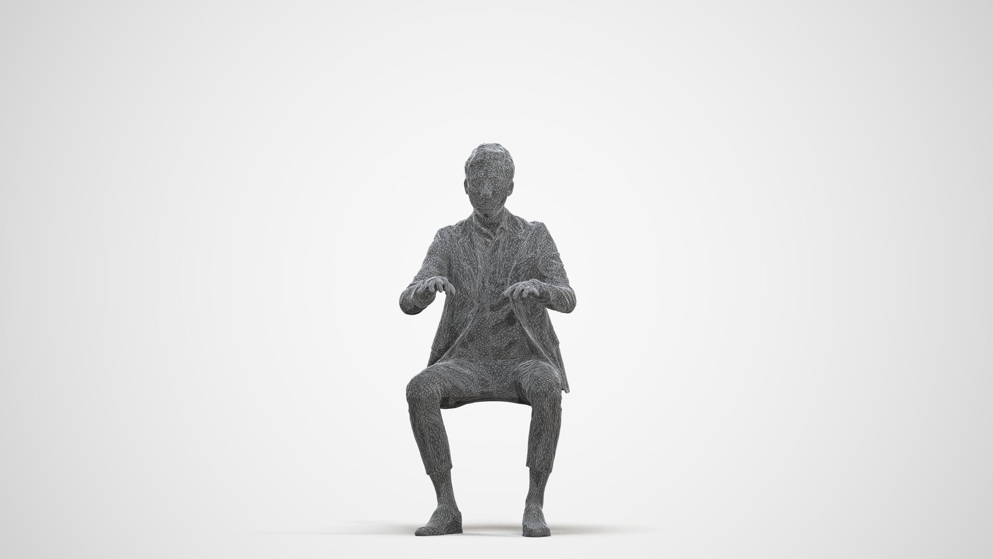 photogrammetry 3D man business, realistic human model archviz FBX, three-quarter front view render