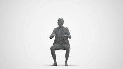 photogrammetry 3D man business, realistic human model archviz FBX, three-quarter front view render