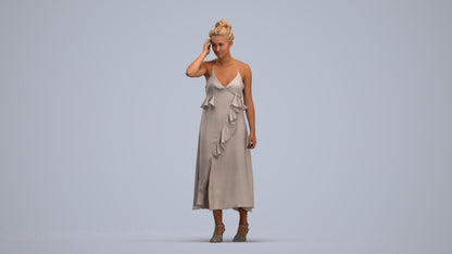 scanned 3D woman formal formalaffairs, photogrammetry people for Enscape and V-Ray, standing pose render