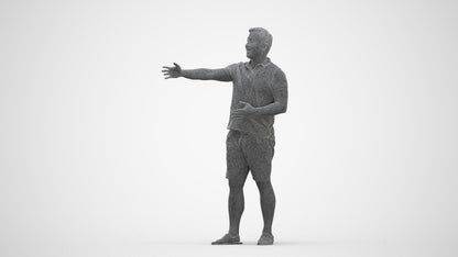 3D people model man casual standing, scanned human for 3ds Max rendering, three-quarter front view render