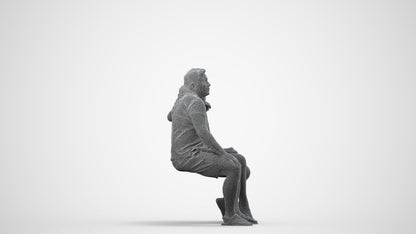 3D human model woman casual couple, photogrammetry scanned person for archviz, wireframe side view