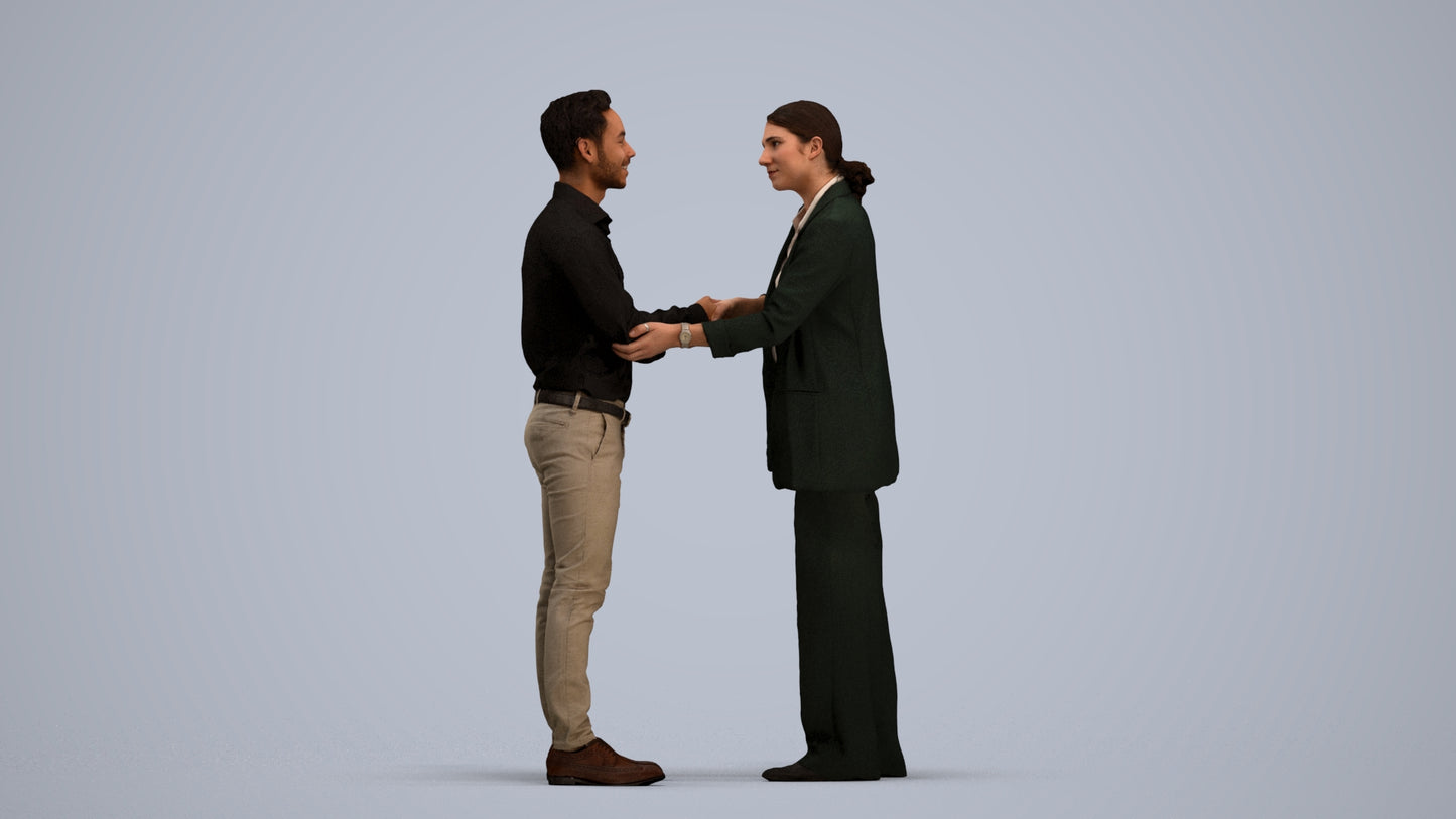 scanned 3D woman business, photogrammetry people for Enscape and V-Ray, standing pose render