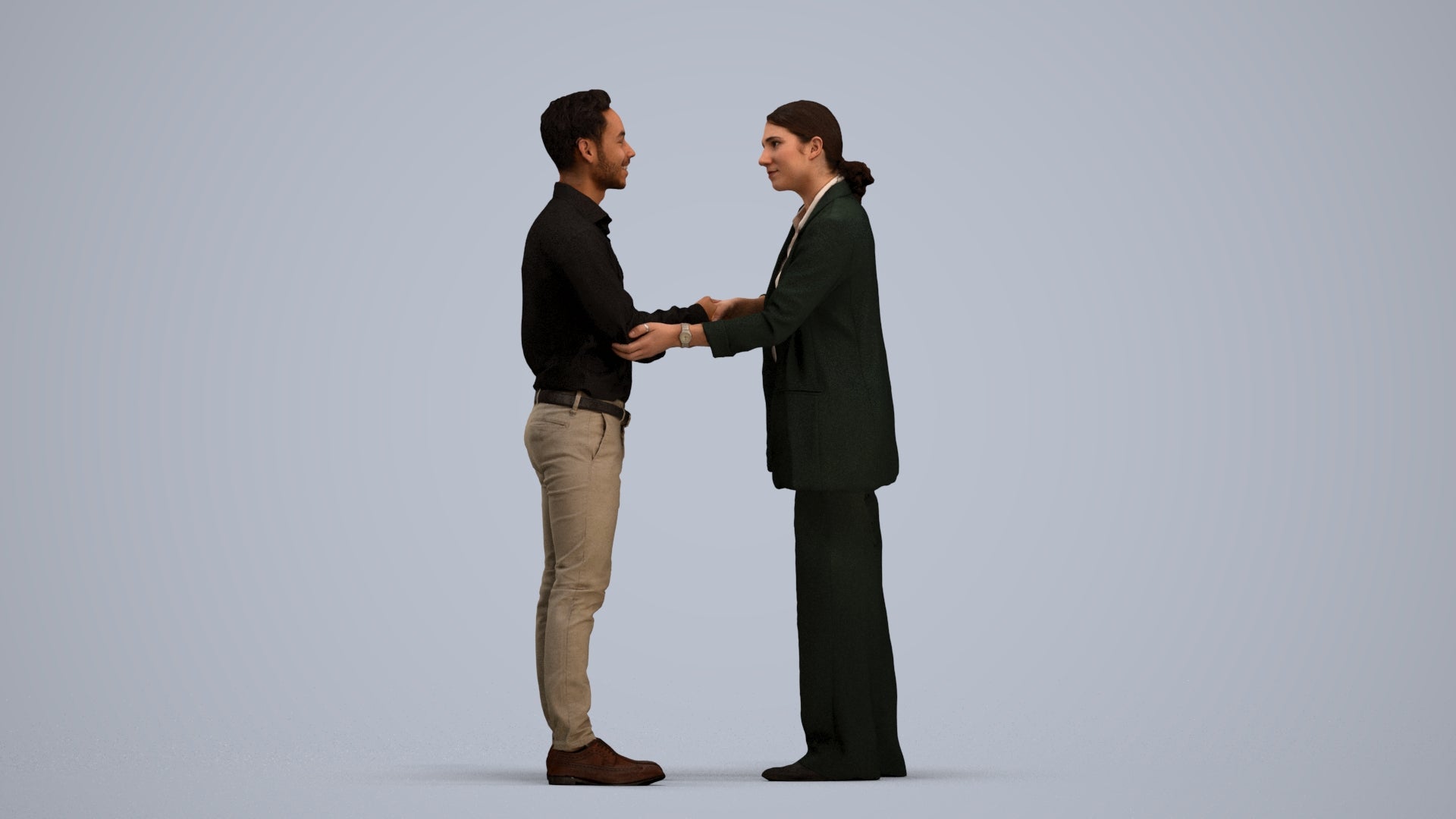 scanned 3D woman business, photogrammetry people for Enscape and V-Ray, standing pose render