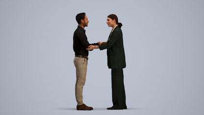 scanned 3D woman business, photogrammetry people for Enscape and V-Ray, standing pose render