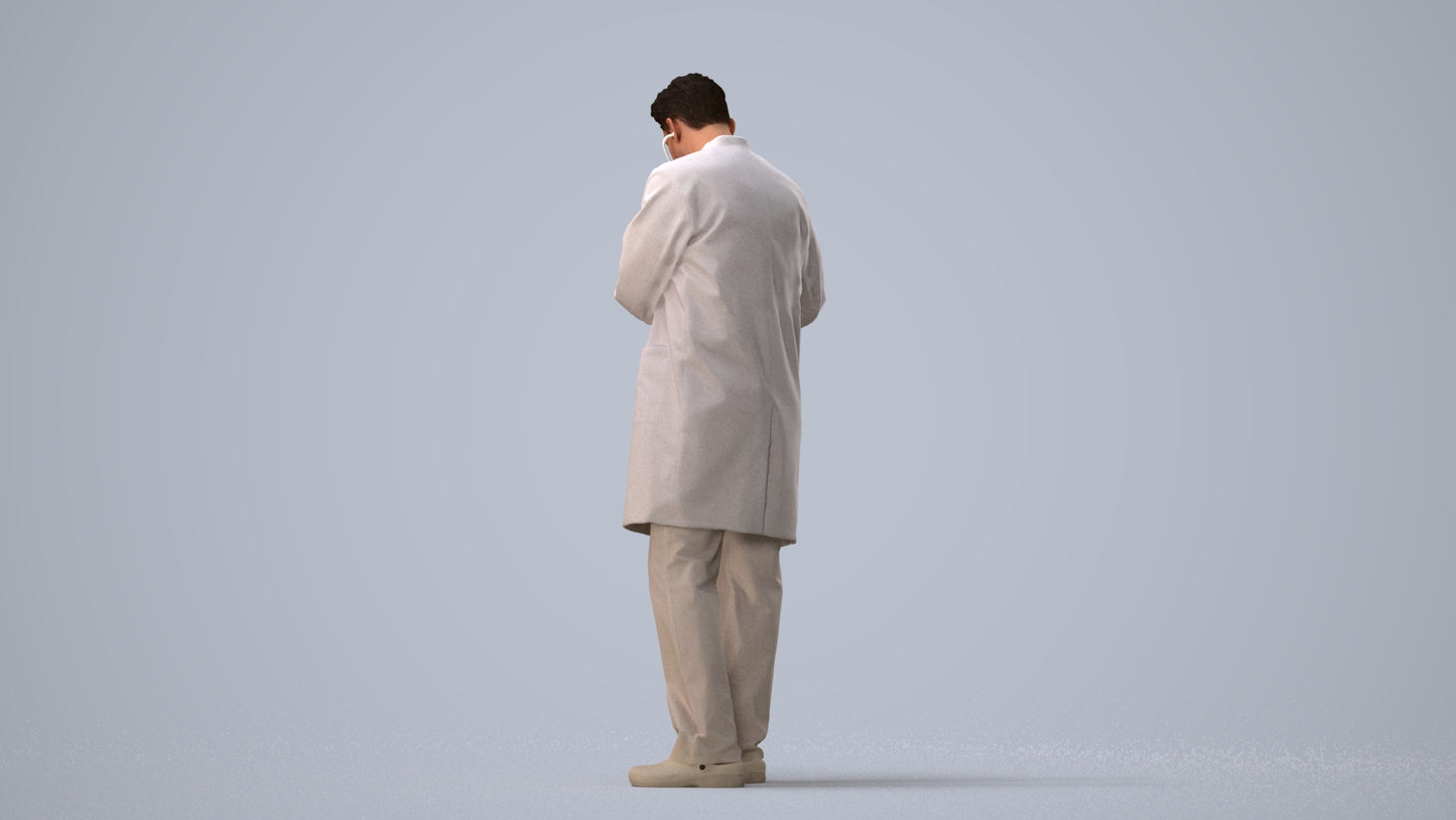 realistic 3D people man medical, render-ready for V-Ray and Corona, FBX OBJ, three-quarter view render