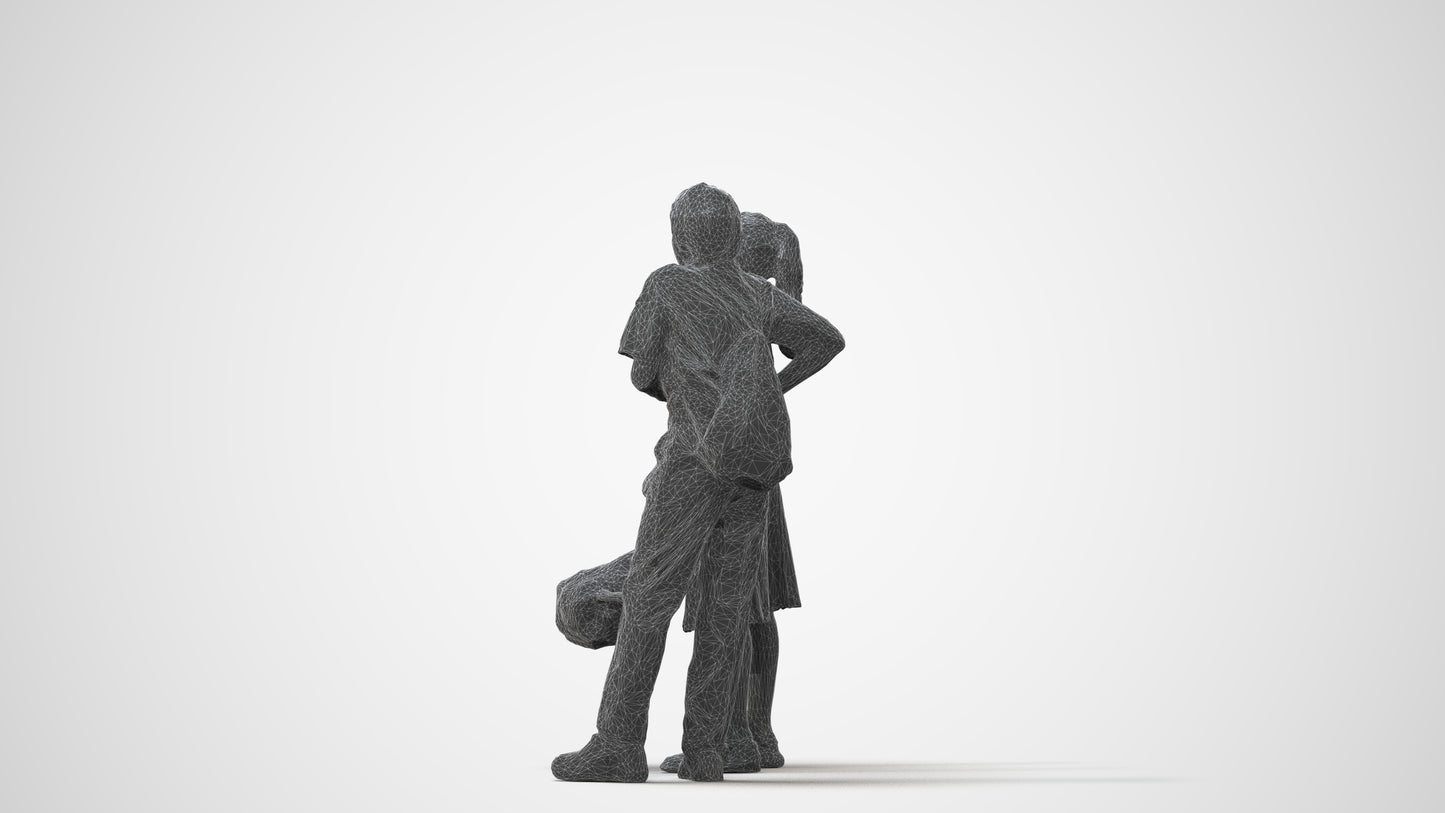 photogrammetry 3D girl kids, realistic human model archviz FBX, square thumbnail
