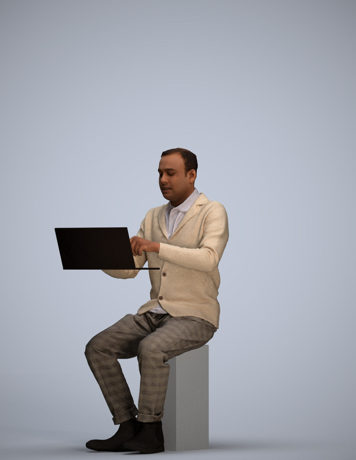 realistic 3D human man business, archviz people FBX OBJ for Blender