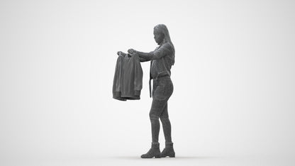 realistic 3D woman casual shopping, scanned archviz people for Blender and 3ds Max, square thumbnail