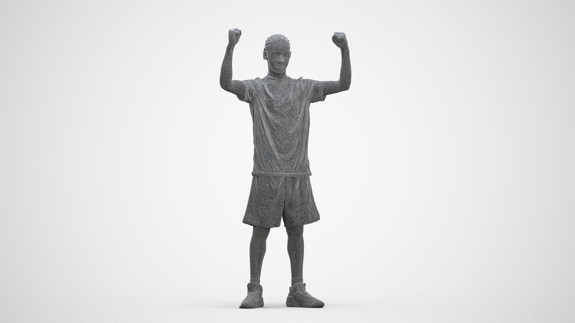 realistic 3D boy sport, scanned archviz people for Blender and 3ds Max, three-quarter front view render