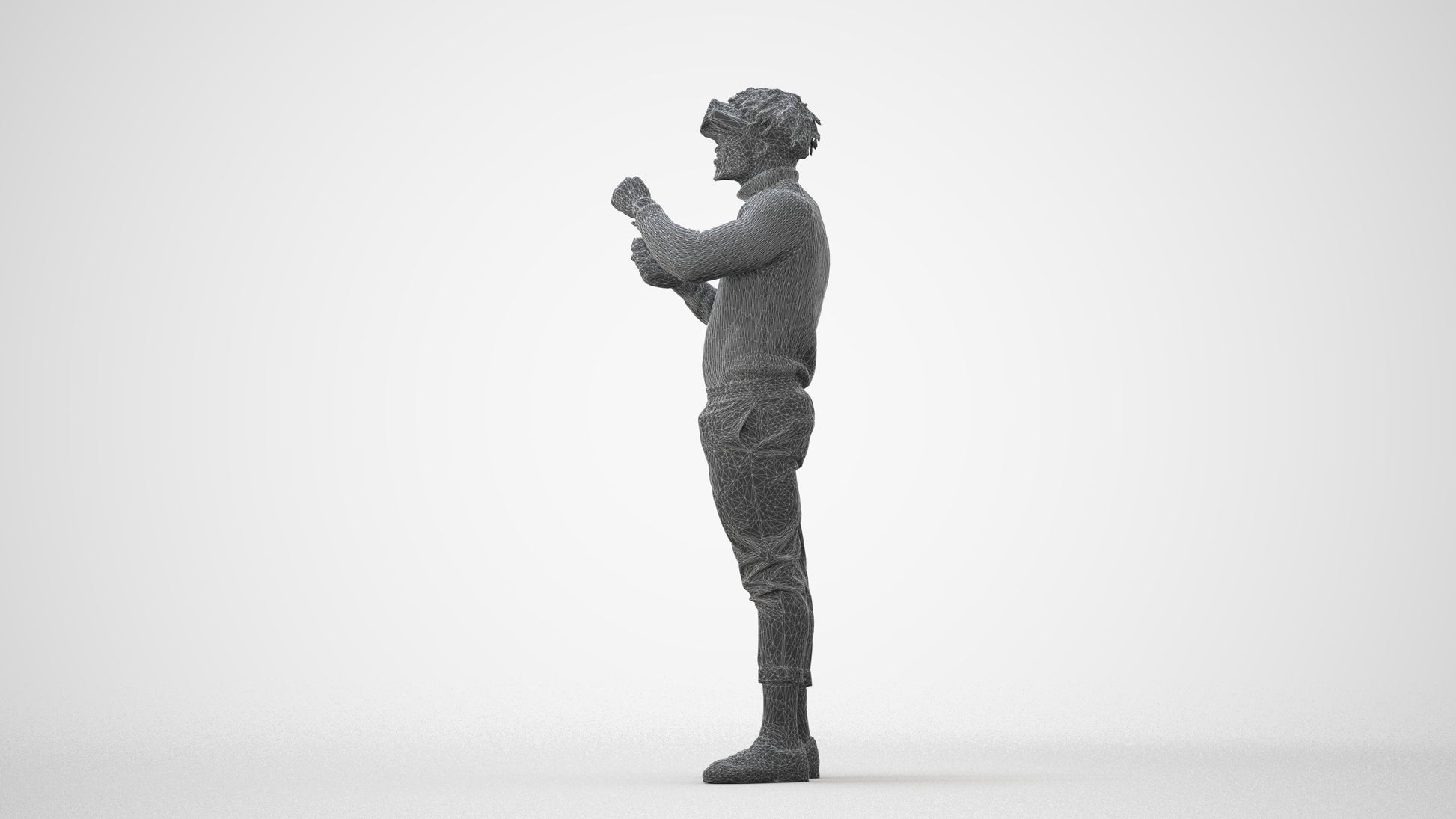 3D people model man casual standing, scanned human for 3ds Max rendering, square thumbnail