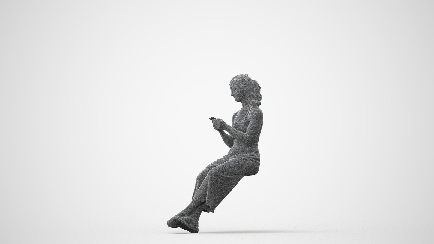 realistic 3D girl casual kids, scanned archviz people for Blender and 3ds Max, square thumbnail
