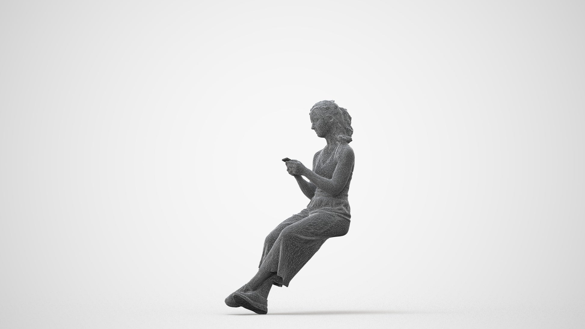 realistic 3D girl casual kids, scanned archviz people for Blender and 3ds Max, square thumbnail