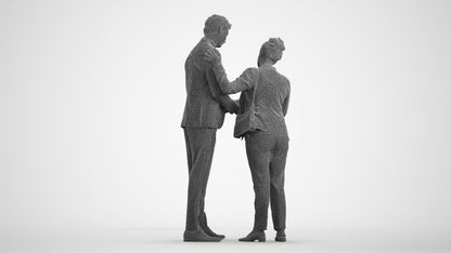 scanned 3D woman business, photogrammetry people for Enscape and V-Ray, wireframe front view