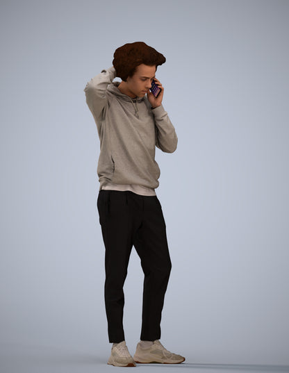 realistic 3D people man casual standing, render-ready for V-Ray and Corona, FBX OBJ
