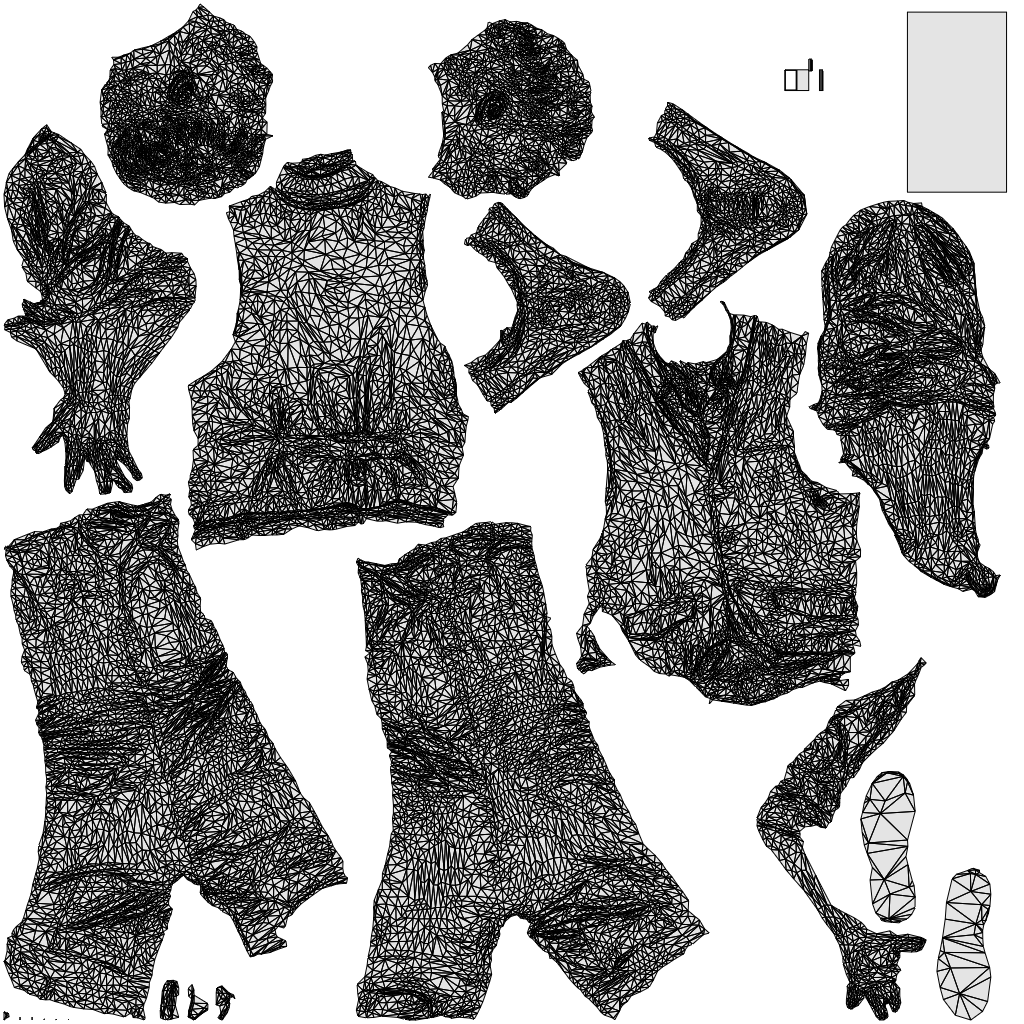 3D human model man casual standing, photogrammetry scanned person for archviz, wireframe top-down view