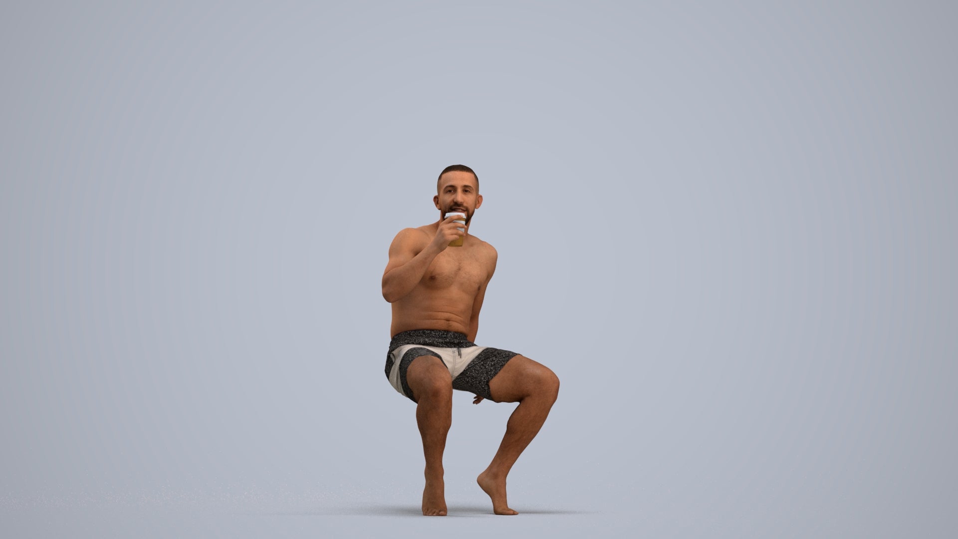 realistic 3D people man pool, render-ready for V-Ray and Corona, FBX OBJ, standing pose render