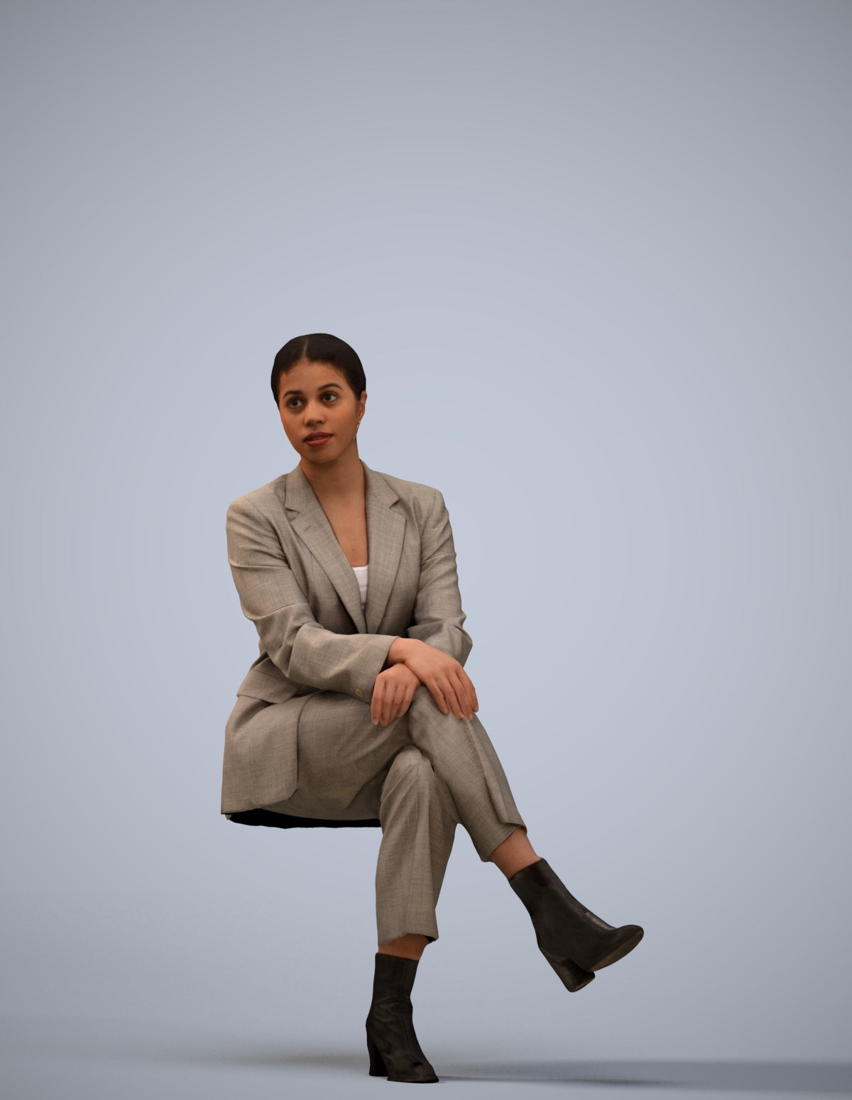 3D people model woman business, scanned human for 3ds Max rendering