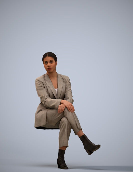 3D people model woman business, scanned human for 3ds Max rendering