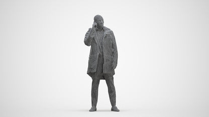 photogrammetry 3D man business standing, realistic human model archviz FBX, three-quarter front view render