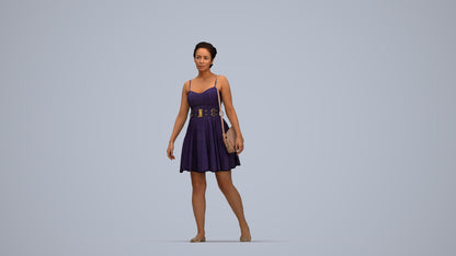 3D human model woman formal formalaffairs, photogrammetry scanned person for archviz, top-down view render