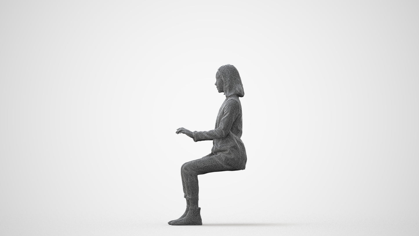 scanned 3D woman business, photogrammetry people for Enscape and V-Ray, square thumbnail