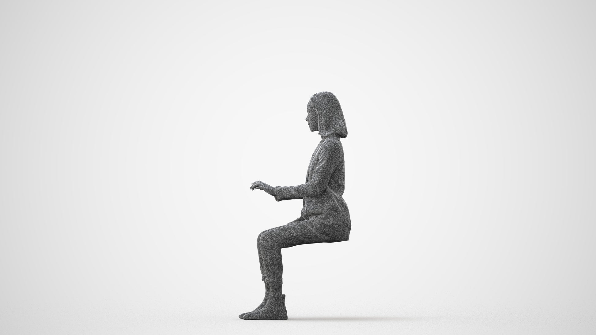 scanned 3D woman business, photogrammetry people for Enscape and V-Ray, square thumbnail