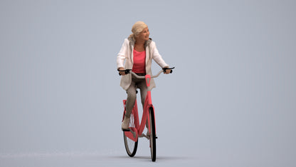 realistic 3D people senior boy casual cycling, render-ready for V-Ray and Corona, FBX OBJ, standing pose render