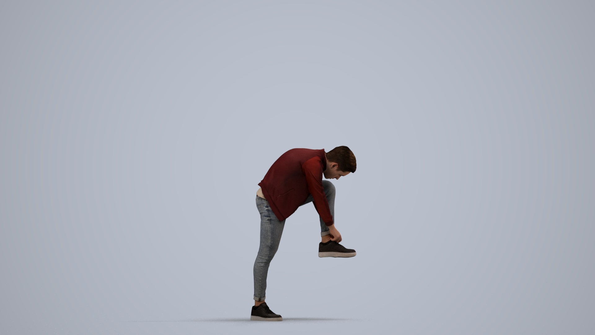 realistic 3D people boy casual kids, render-ready for V-Ray and Corona, FBX OBJ, side view render