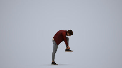 realistic 3D people boy casual kids, render-ready for V-Ray and Corona, FBX OBJ, side view render