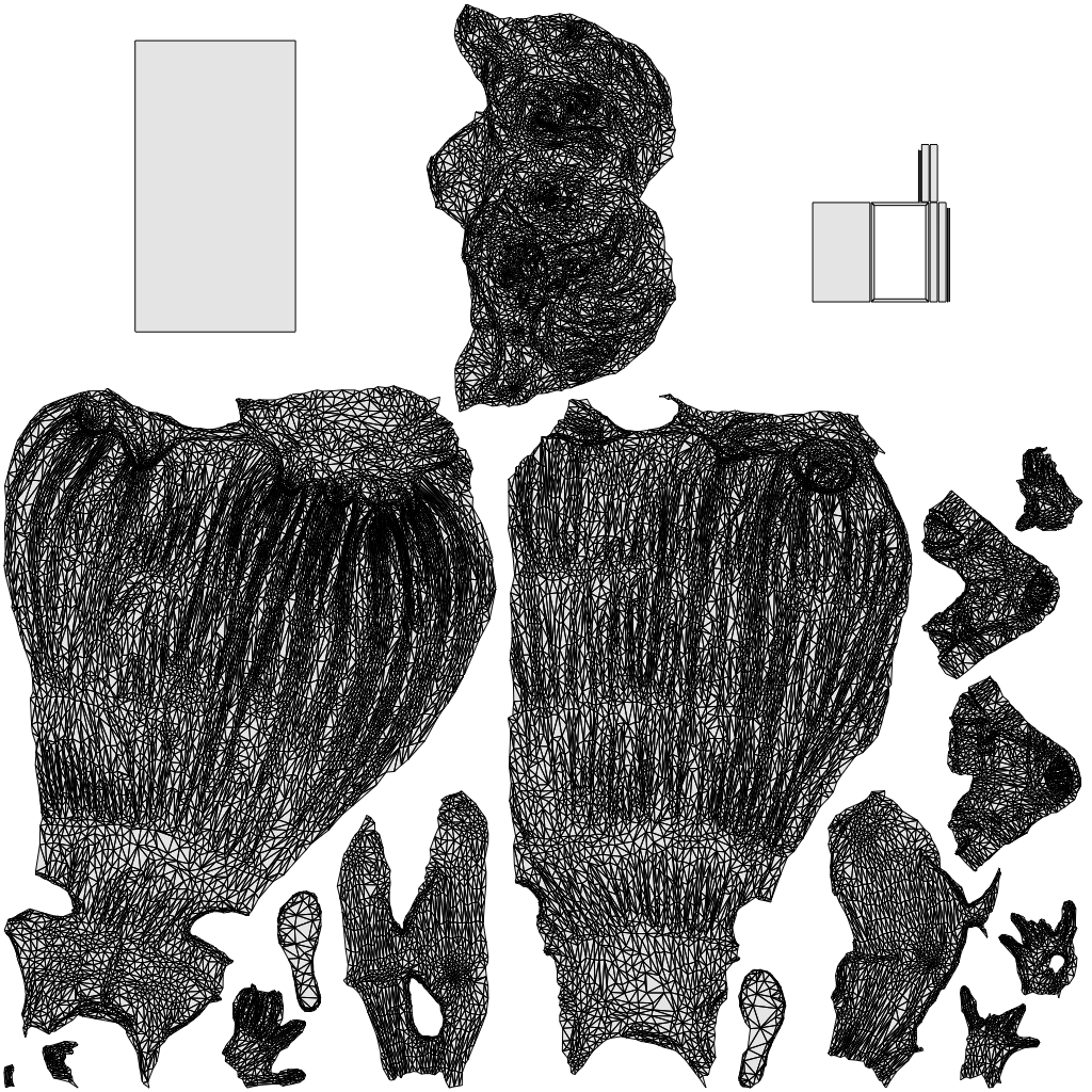 scanned 3D woman casual standing, photogrammetry people for Enscape and V-Ray, wireframe top-down view