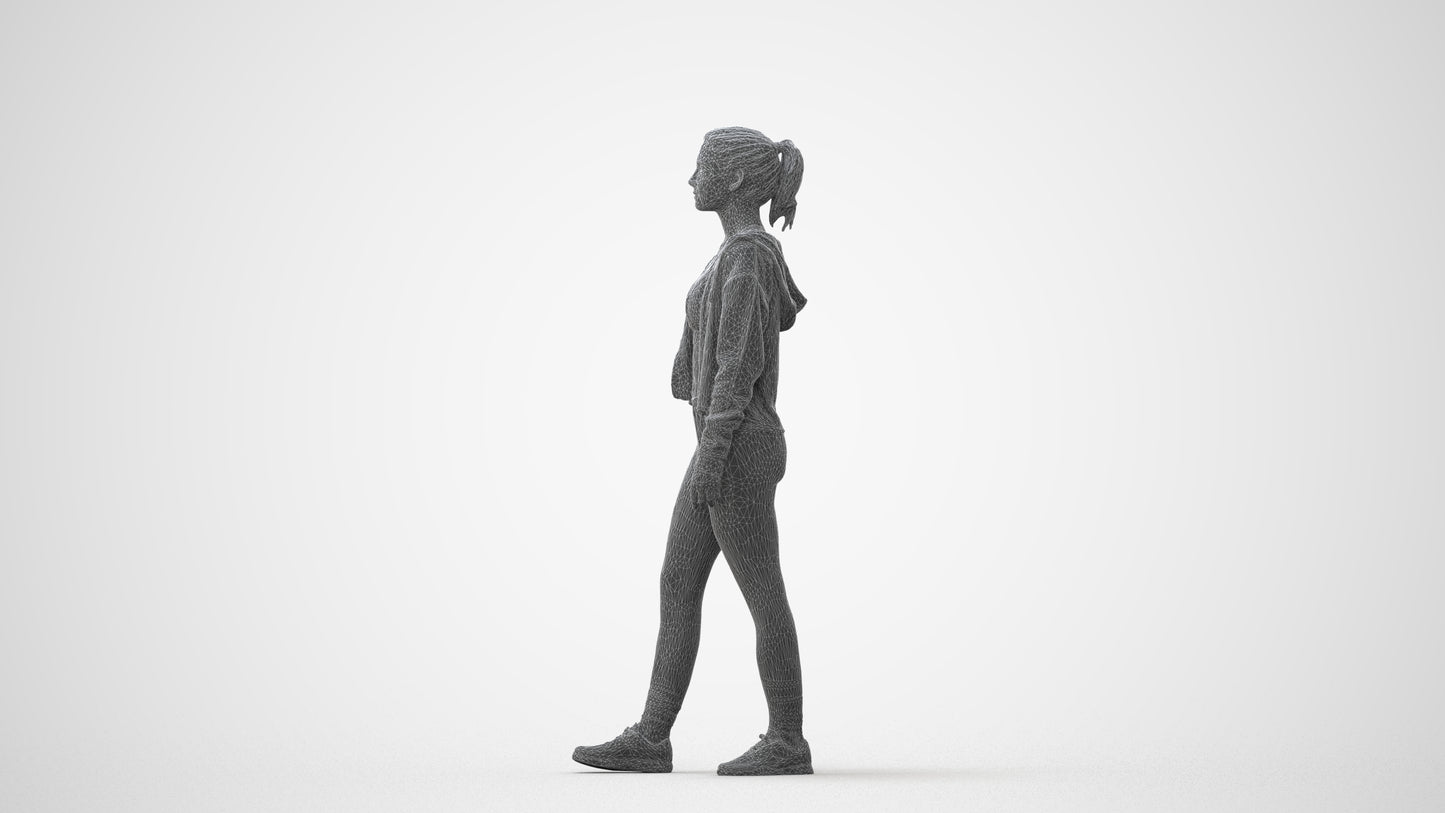 realistic 3D people woman sport, render-ready for V-Ray and Corona, FBX OBJ, square thumbnail