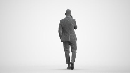 photogrammetry 3D man business, realistic human model archviz FBX, wireframe front view