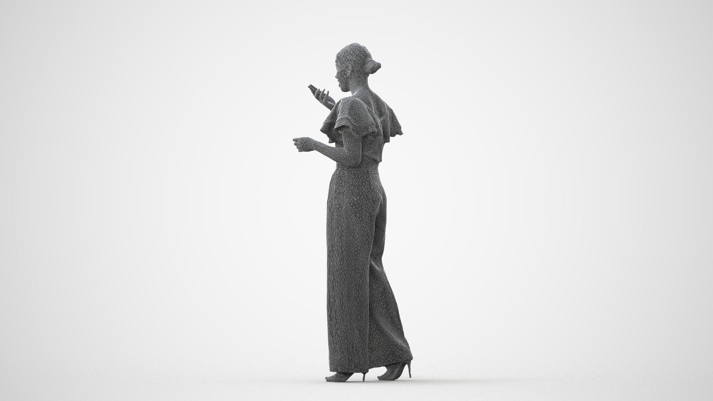 photogrammetry 3D woman business walking, realistic human model archviz FBX, square thumbnail