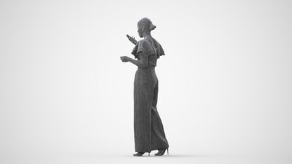 photogrammetry 3D woman business walking, realistic human model archviz FBX, square thumbnail