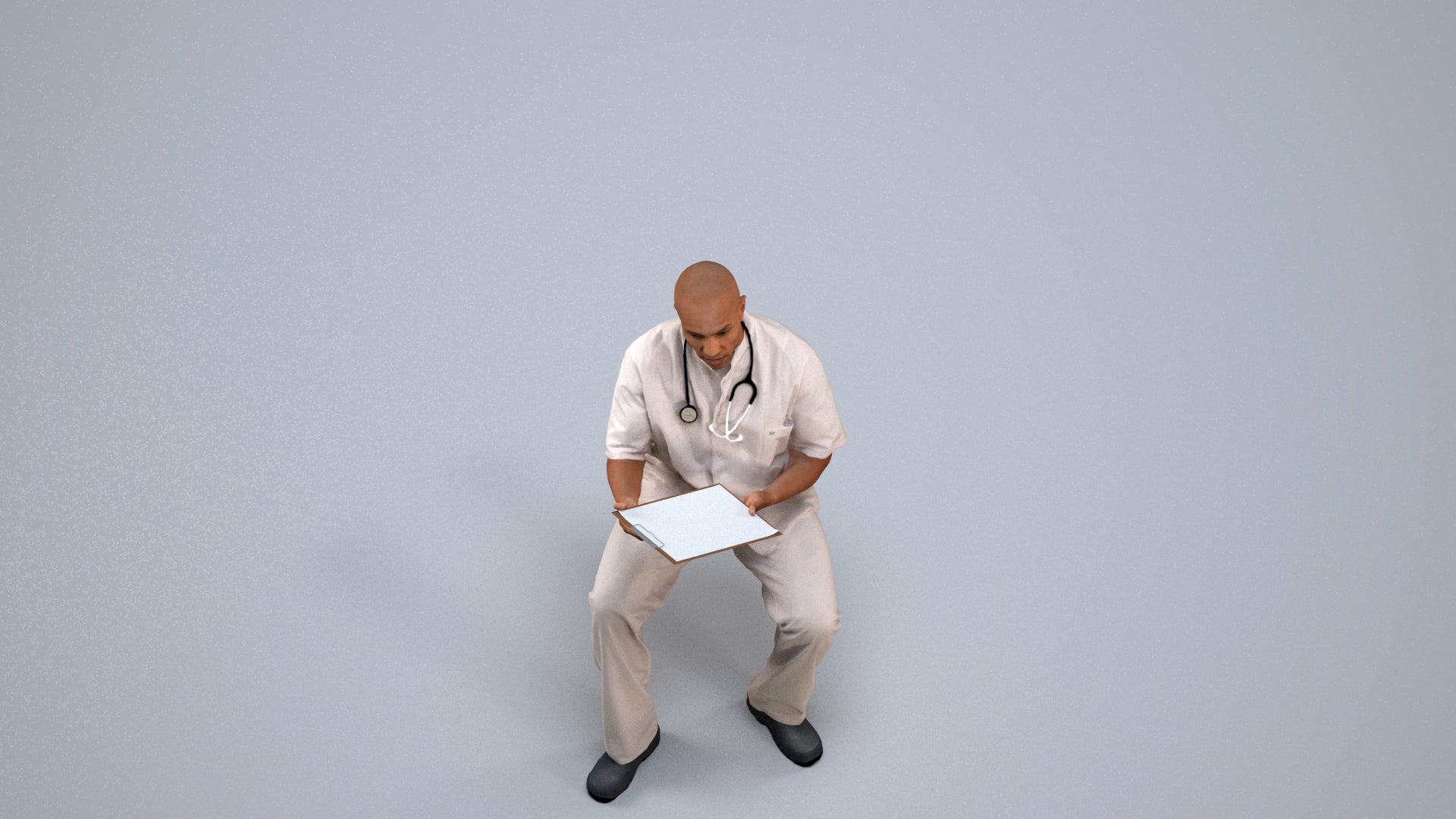 photogrammetry 3D man medical, realistic human model archviz FBX, back view render